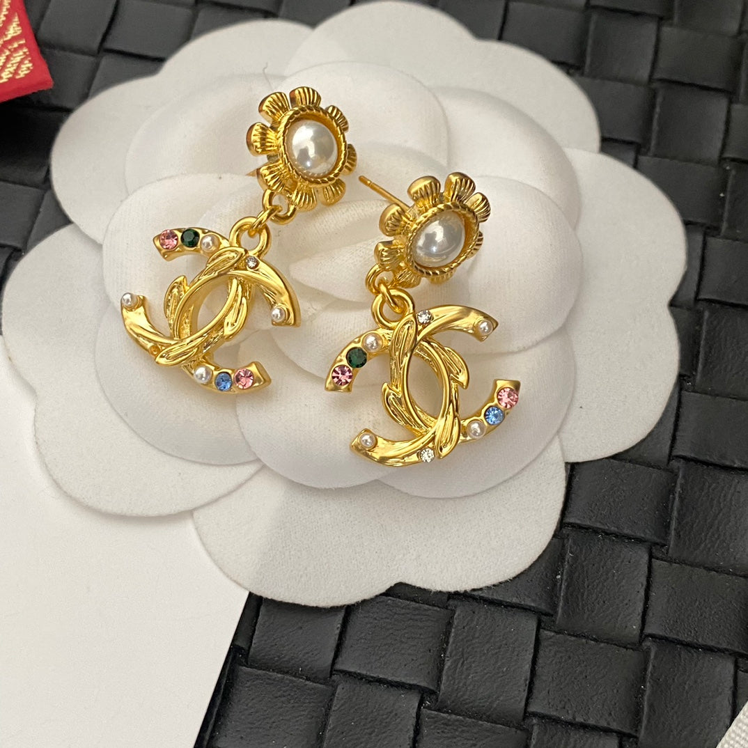 Trendy Gold Floral Earrings mysite