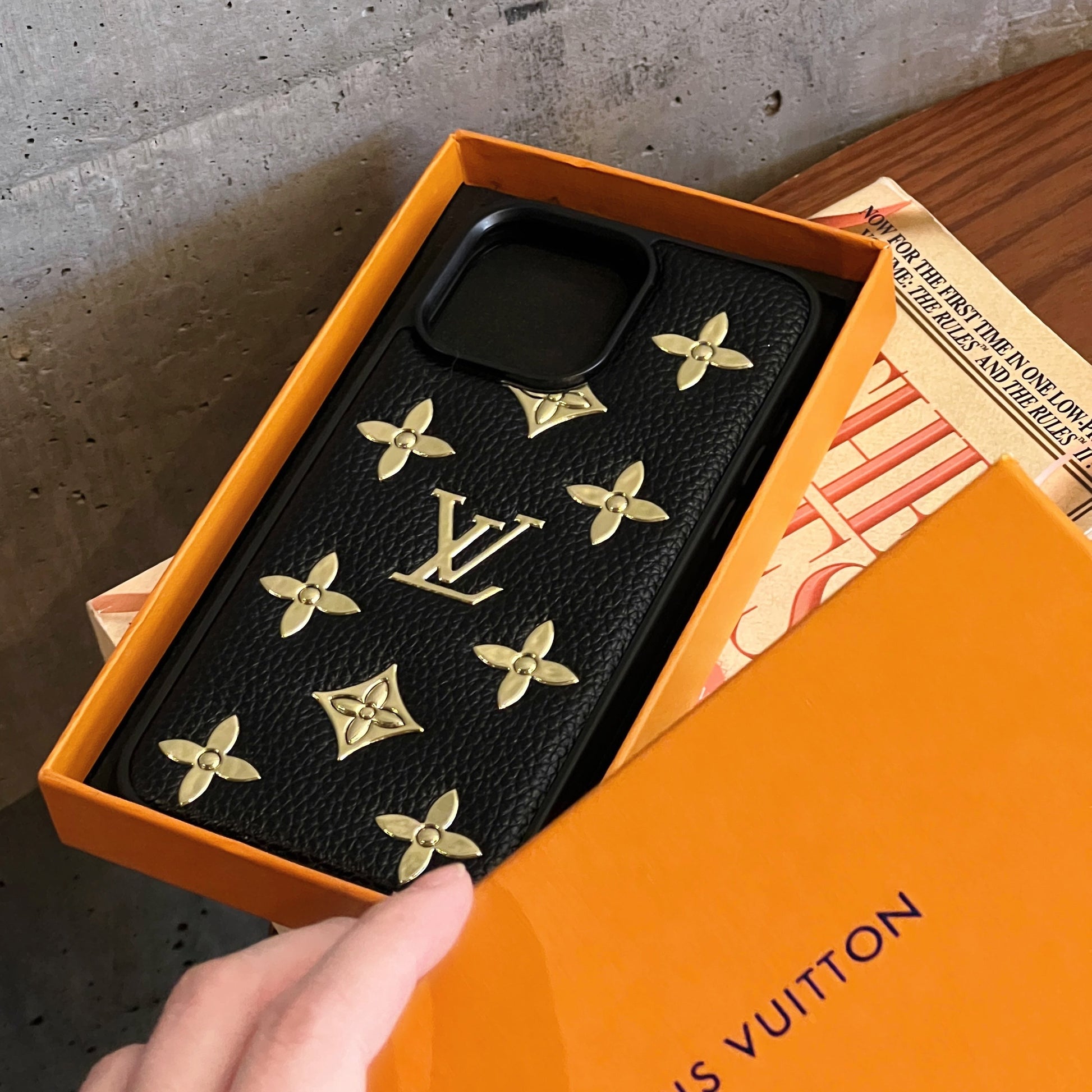 Lou Gold Leather iPhone Case mysite