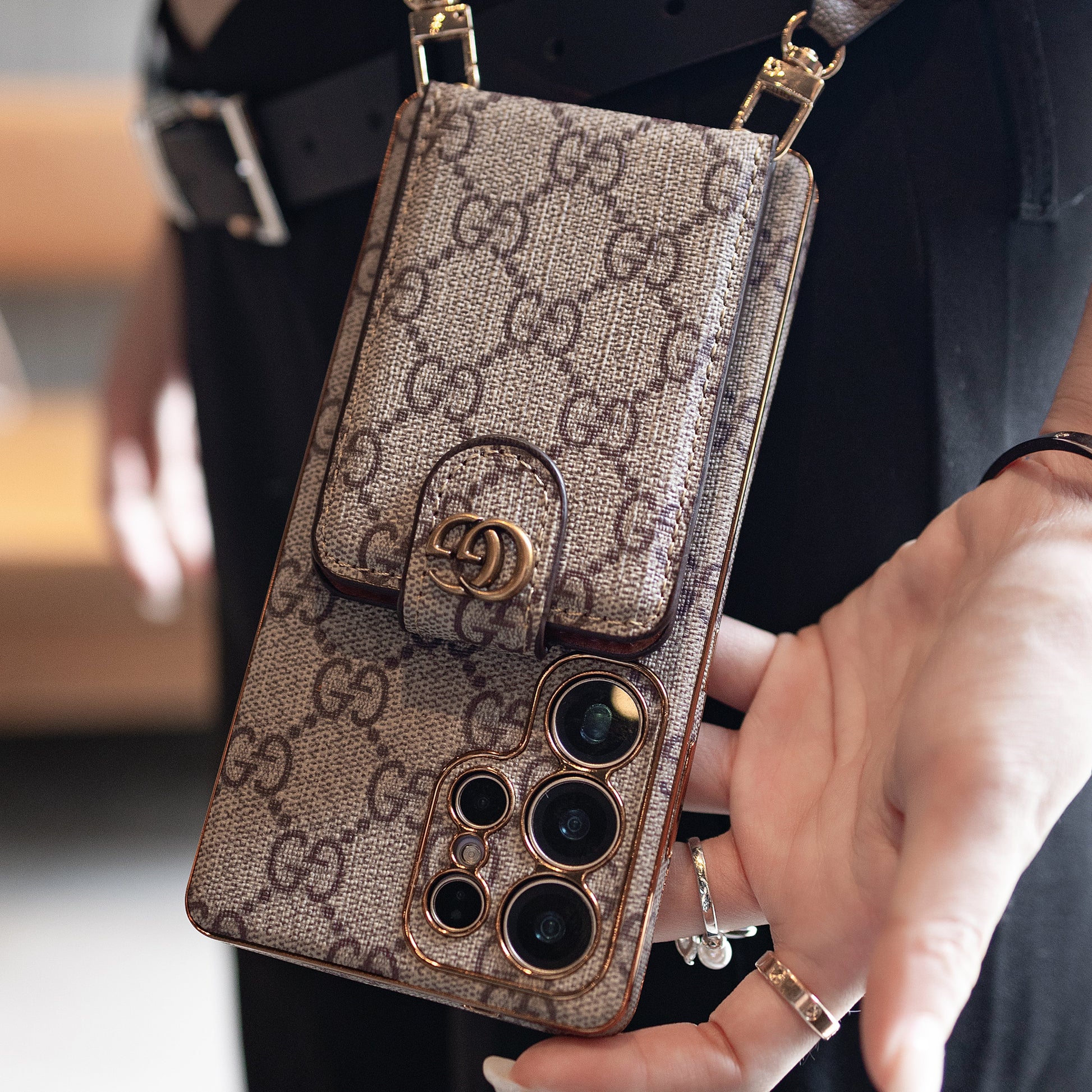 Advanced Leather Samsung Phone Case with Wallet and Strap.s mysite