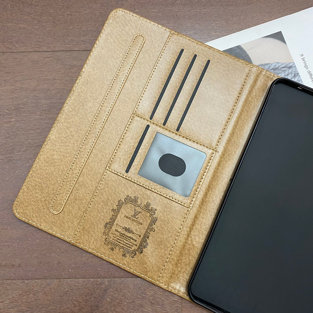 Elegant Monogram Canvas Flip Cover Apple iPad Protective Leather Case mysite