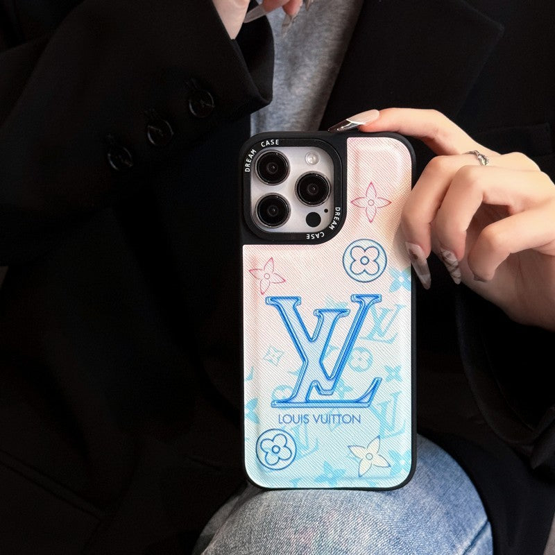 Lou Blue Leather iPhone Case mysite