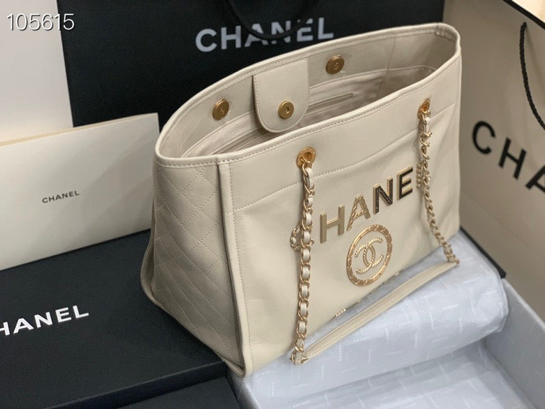 Chanel Shopping 40 White Leather 40x31x21cm mysite