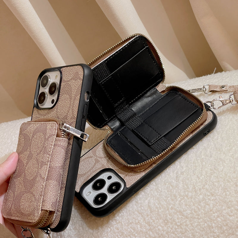 Coach iPhone Case With Wallet Coffee-LQB241412 mysite