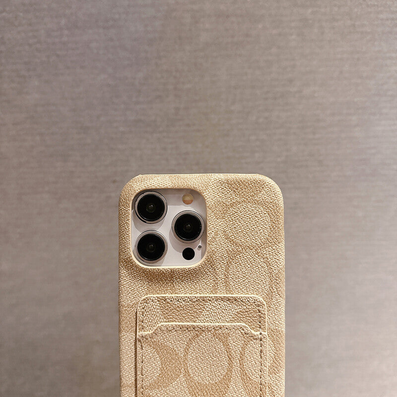 Classic Coach  iPhone Case With Card Holder White -JQB240330 mysite
