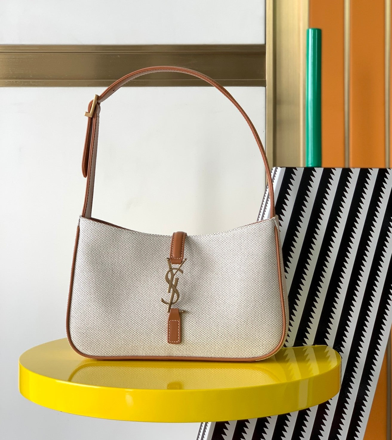 YSL LE 5 ¨¤ 7 in canvas and leather - 23 X 16 X 6.5 CM mysite