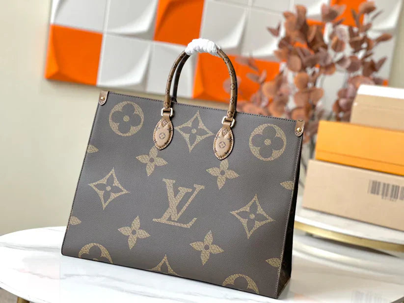 Luxe Monogram Leather Tote BagHandbag-1 mysite