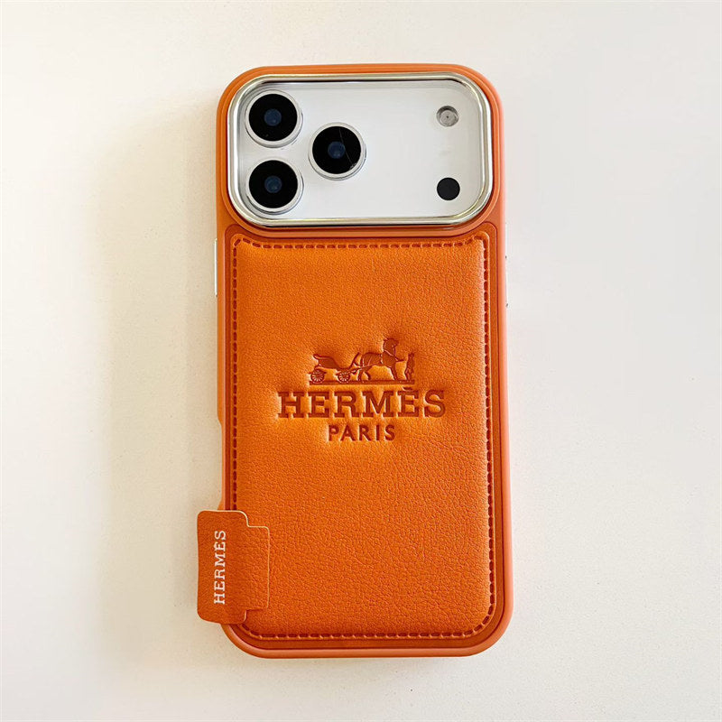 Luxury Hermes Leather Case For iPhone 17 / 16 / 15 / 14s mysite
