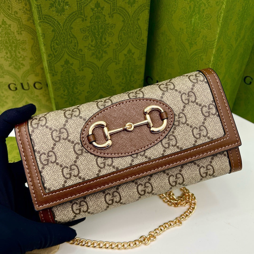 GUCCI Brown Saddle Buckle Handbag 19x10.5x3.5cm mysite