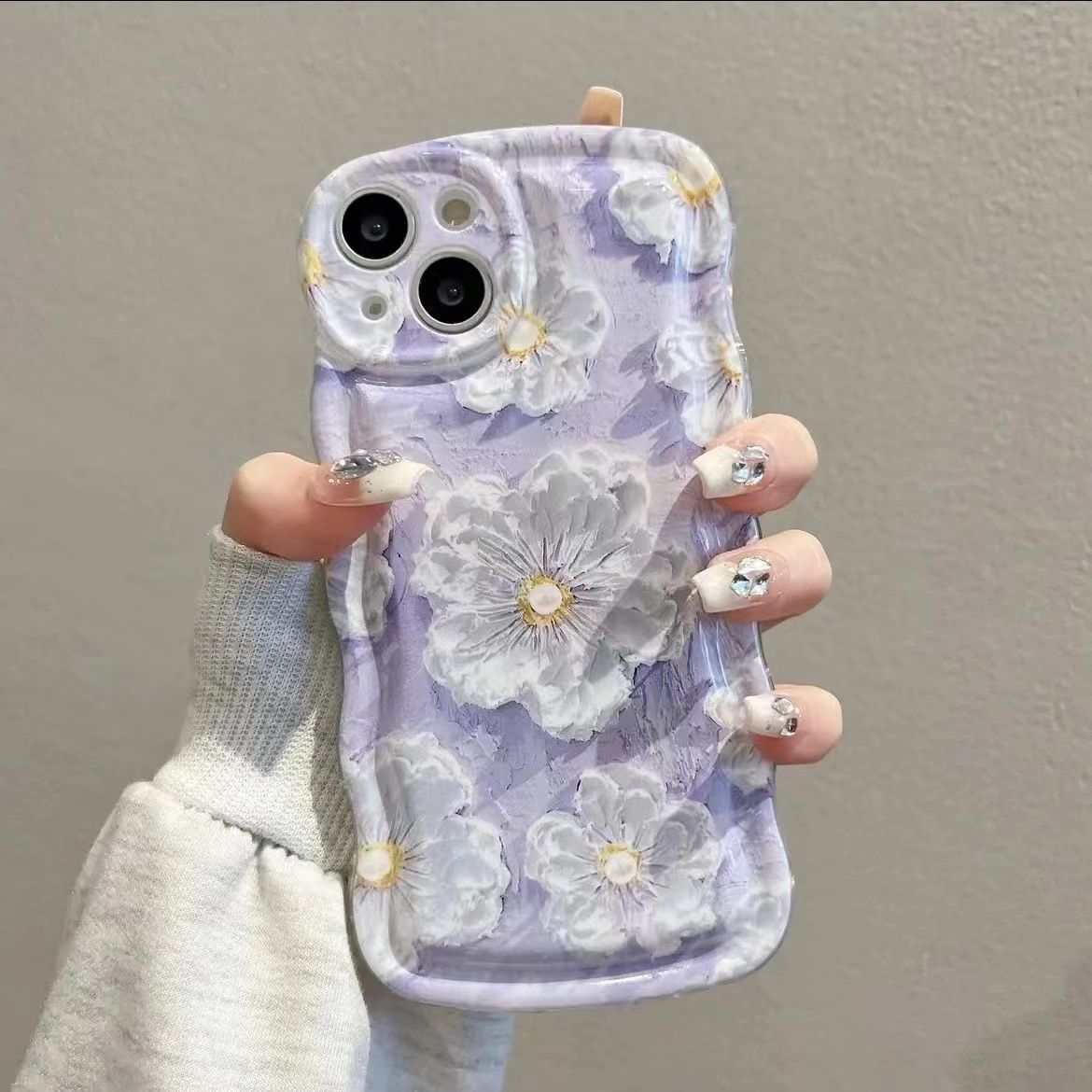 Oil Painting Flower With Bracket & Wristband For iPhone Case mysite