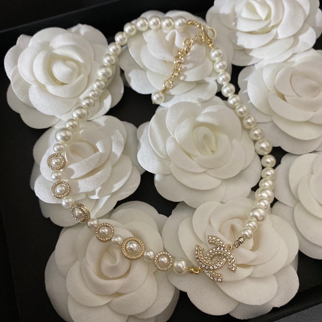 Fashion Diamond Pendant Pearl Necklace mysite
