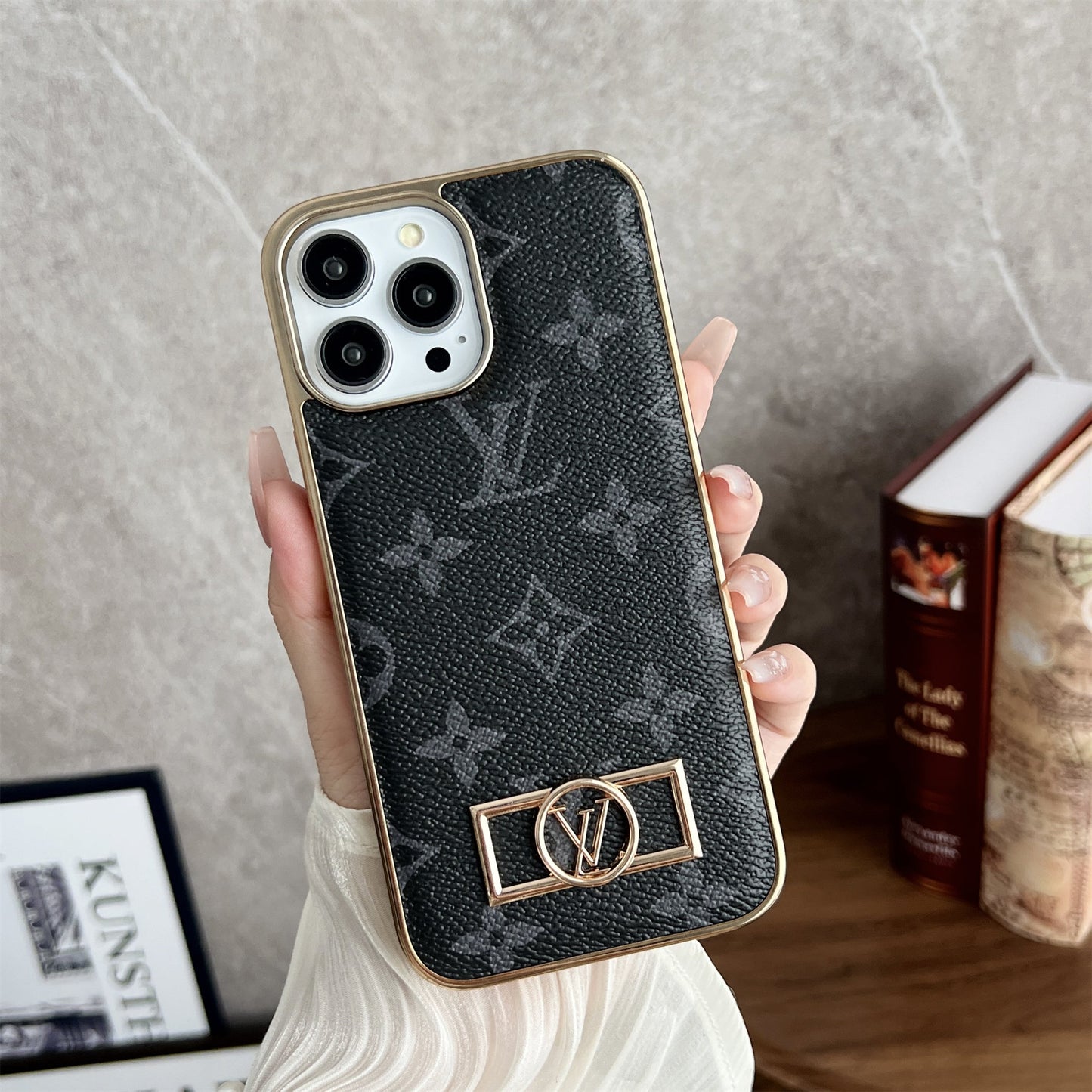MONOGRAM CANVAS LEATHER PREMIUM ELECTROPLATING FOR IPHONEs mysite