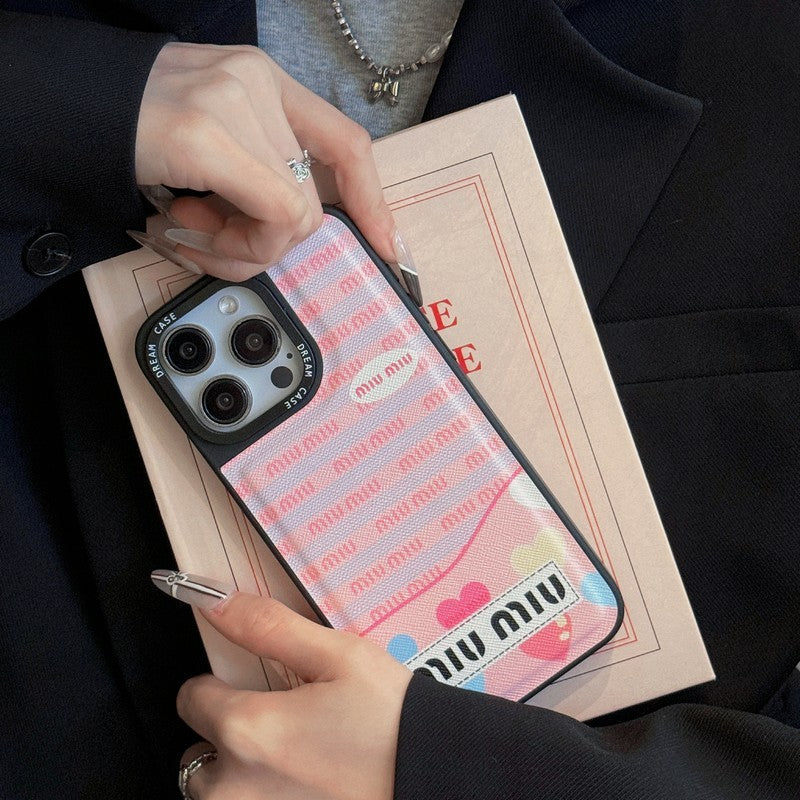 Miu Green & Pink Leather iPhone Case mysite