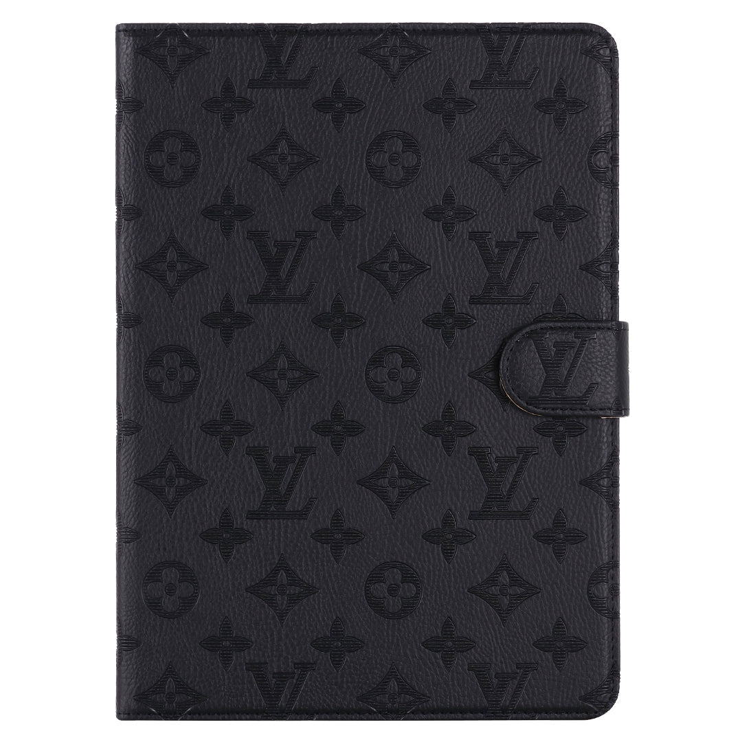 3D Embossed Canvas Monogram Holster Apple iPad Flip Cover With Stand Function mysite