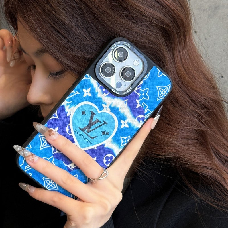 Lou Blue Leather iPhone Case mysite