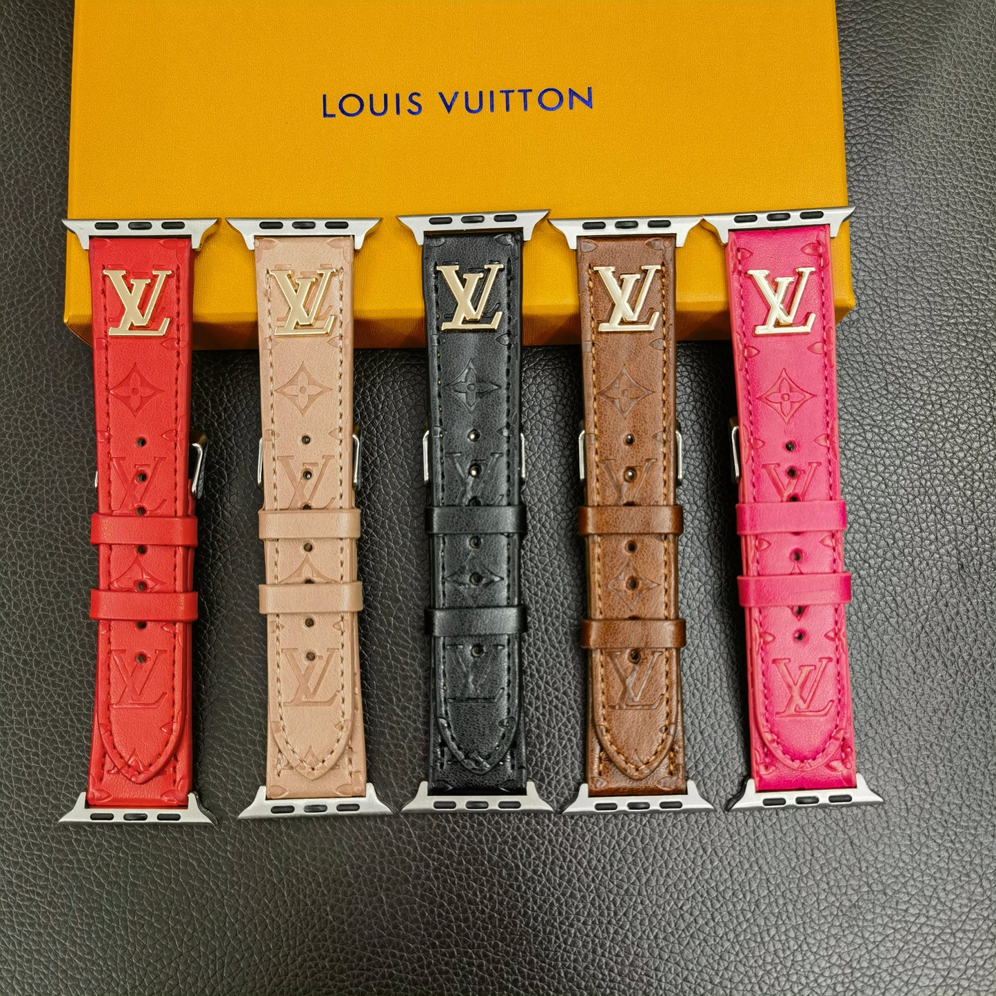 BAND METAL LOGO 3D EMBOSSED MONOGRAM LEATHER APPLE WATCH mysite