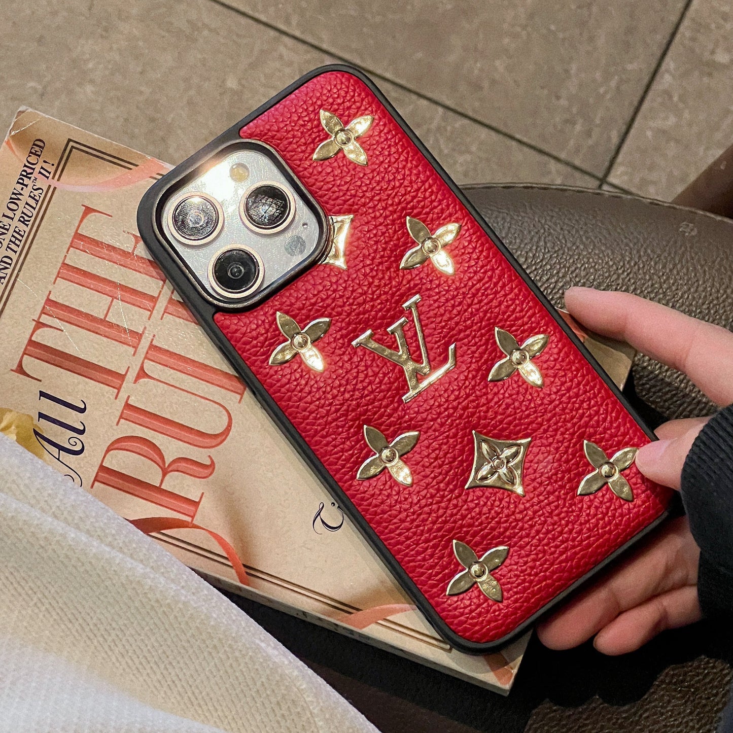 Lou Gold Leather iPhone Case mysite