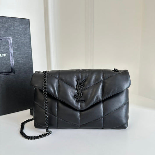 YSL  Loulou Puffer Toy Bag In Quilted Lambskin Black Size 23x15.5x8.5 mysite