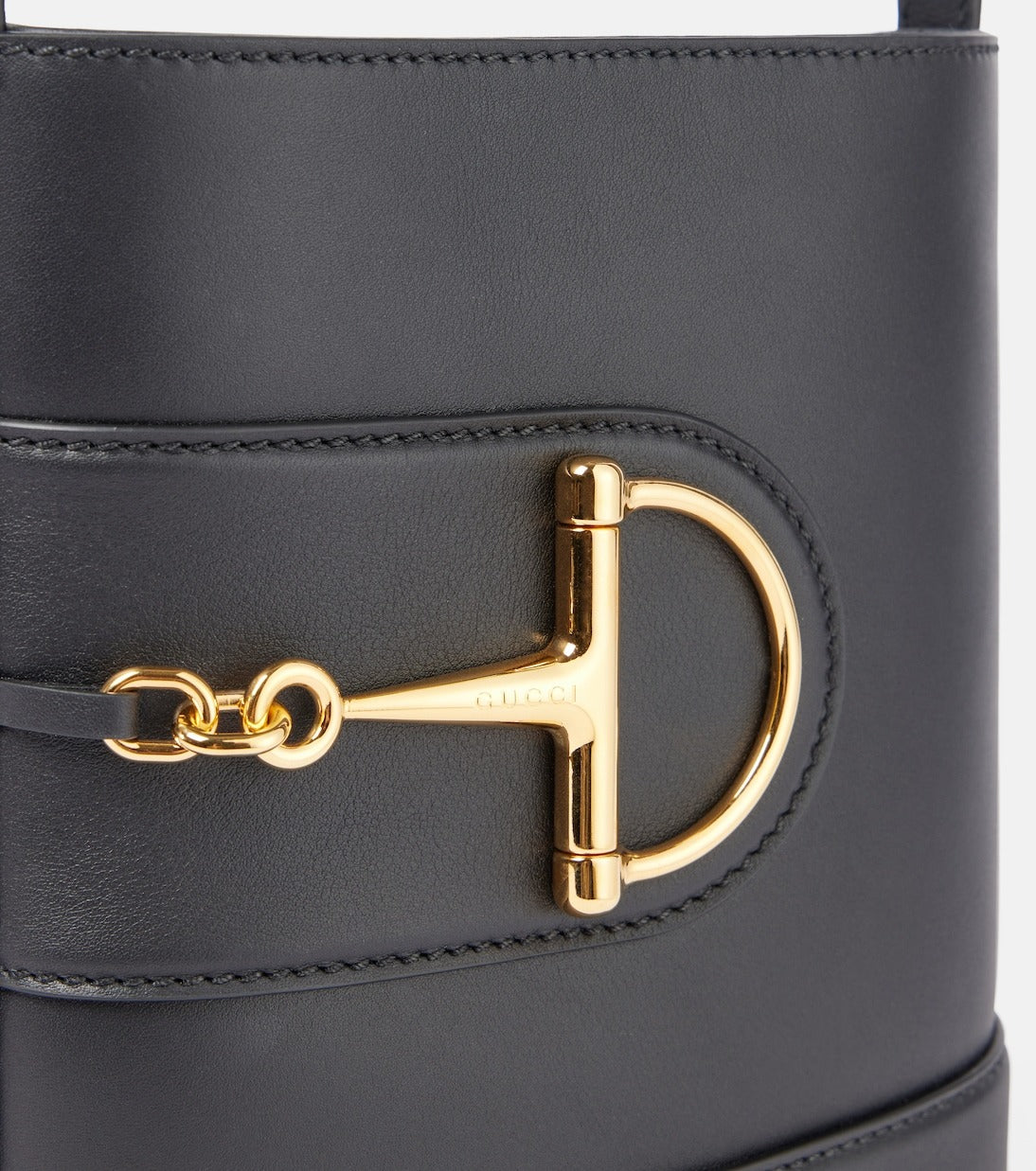 GUCCI small horsebit embellished leather bucket bag mysite