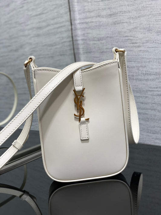 YSL Le 5 A 7 Mini White Bag - 13x20x4cm mysite