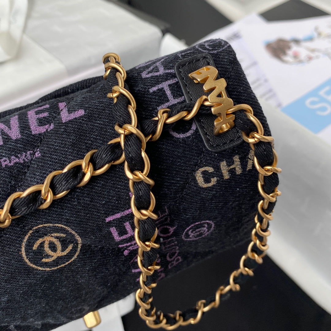 CHANEL  Small Flap Bag Black Denim AS3134 - 23 x 14 x 8cm mysite