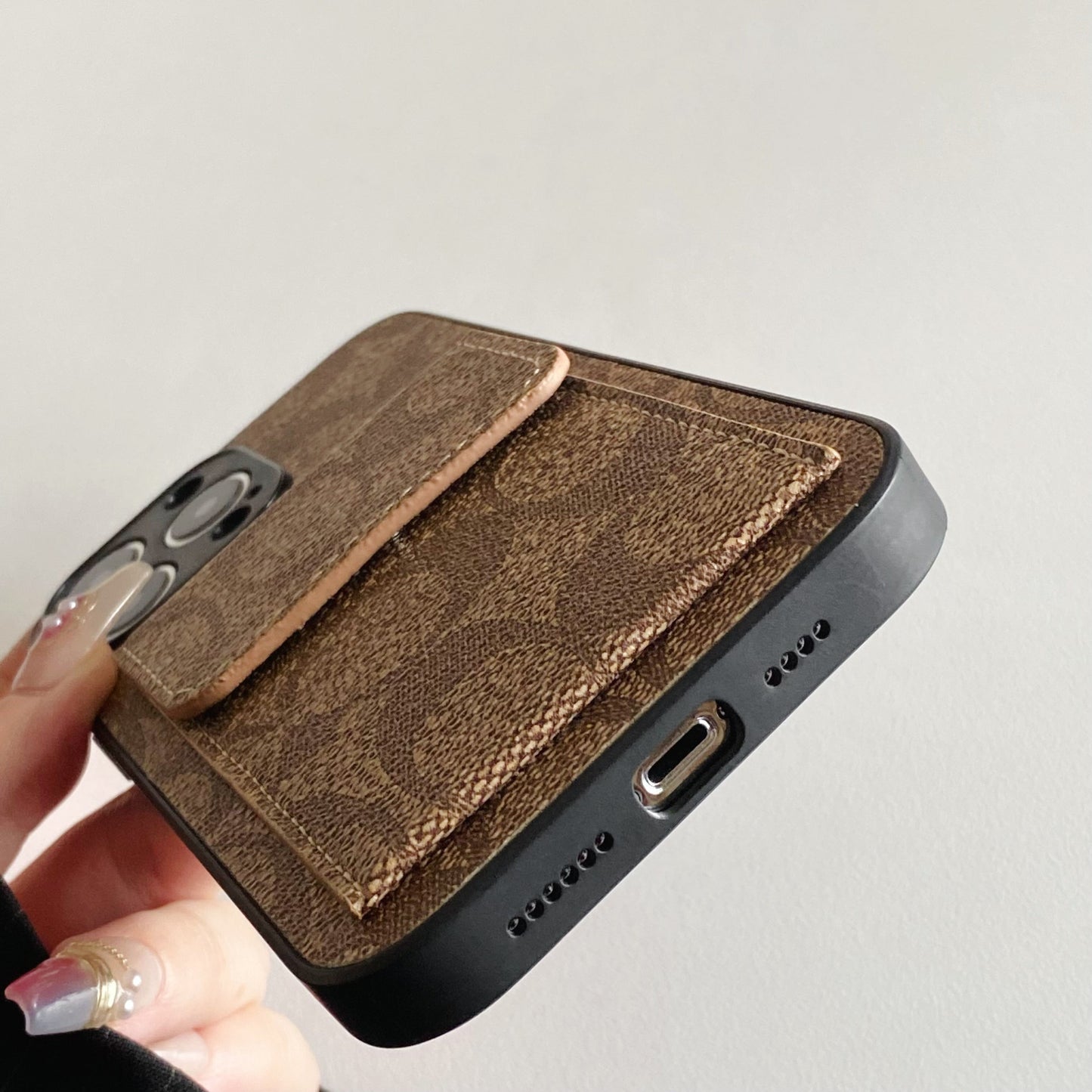 Coach iPhone Case With  Wallet Light Brown-HP240513 mysite