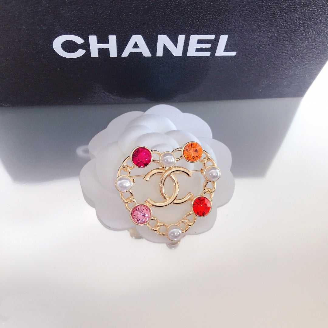Heart Colorful Diamond Brooch mysite