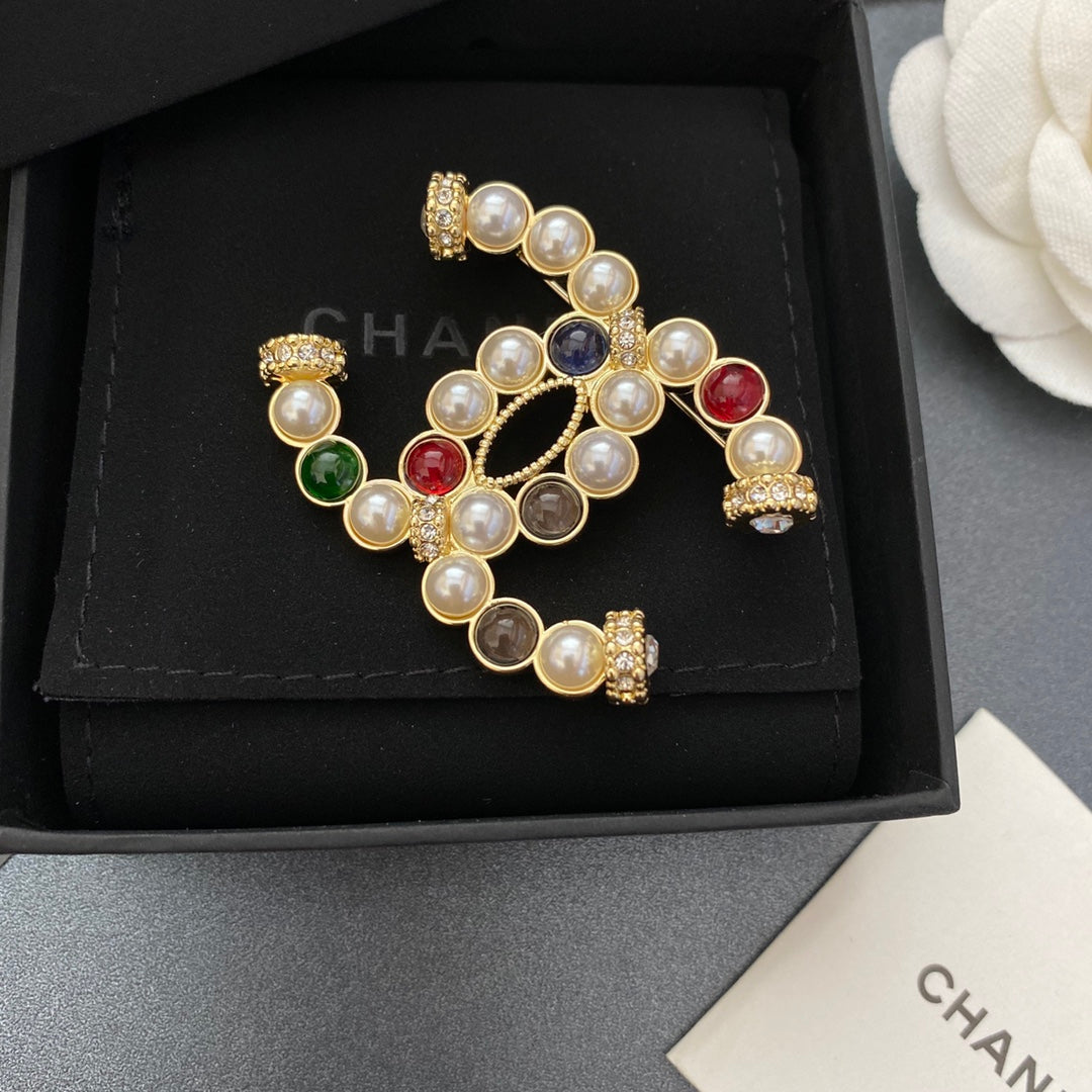 Colorful Pearl Diamond Brooch mysite