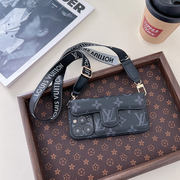 Luxury Side Card Holder Crossbody iPhone Cases mysite