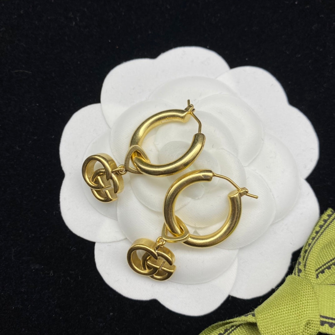 Double G Drop Hoop Earrings mysite