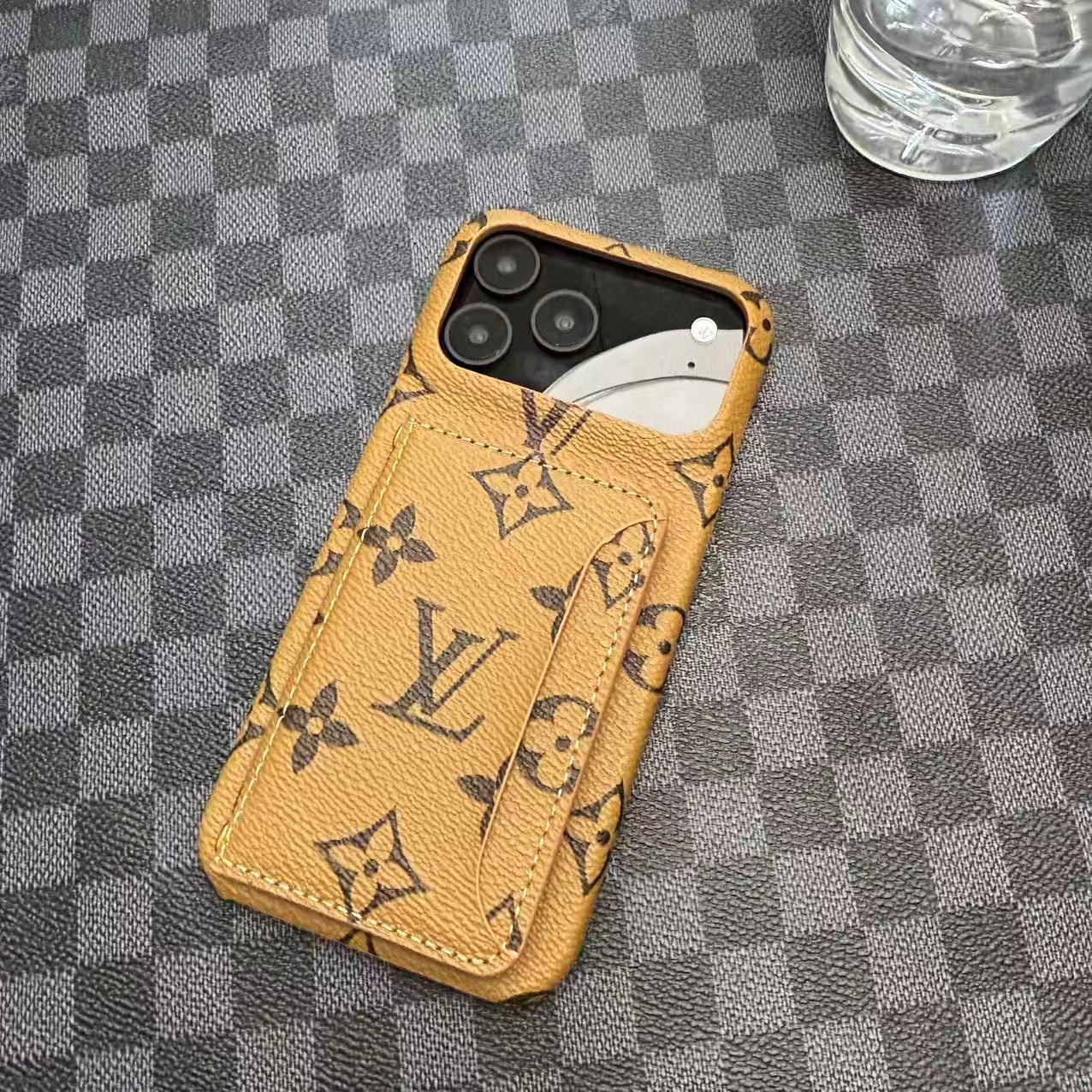 Monogram LV Leather Phone Case For iPhone 17 / 16 / 15 / 14s mysite
