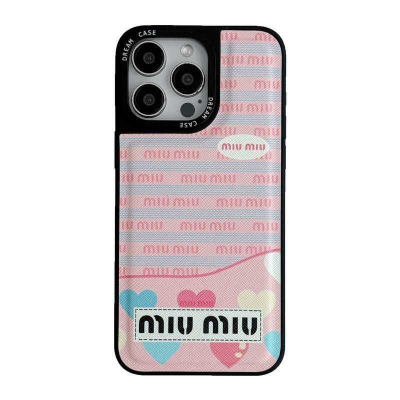 Miu Green & Pink Leather iPhone Case mysite