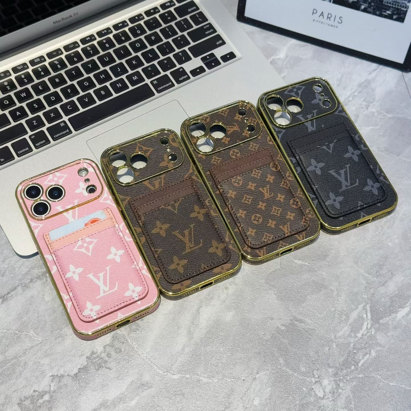 Lv Luxury Phone Case With Card Holder For iPhone 17/ 16 / 15 / 14s mysite