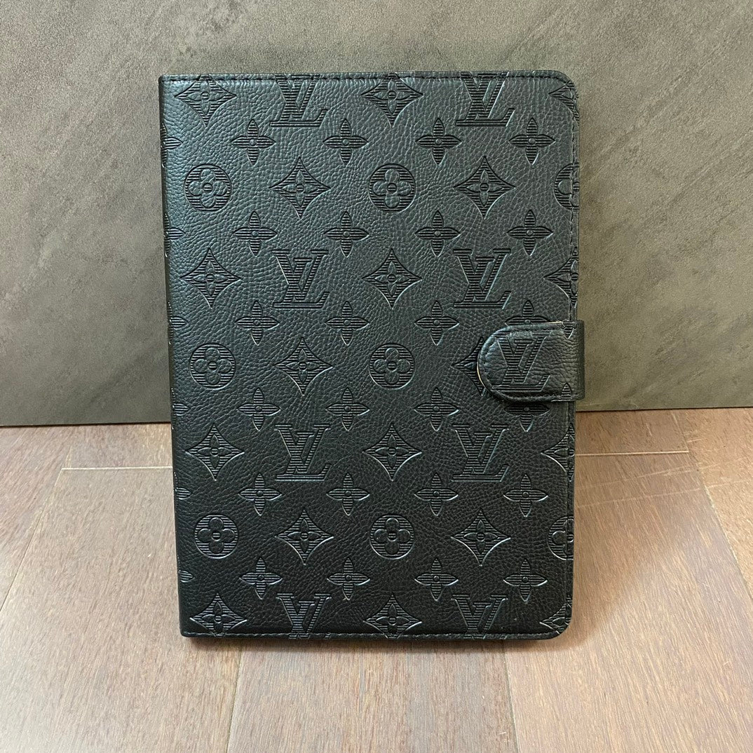3D Embossed Canvas Monogram Holster Apple iPad Flip Cover With Stand Function mysite