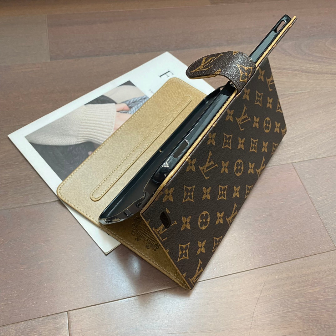 Elegant Monogram Canvas Flip Cover Apple iPad Protective Leather Case mysite