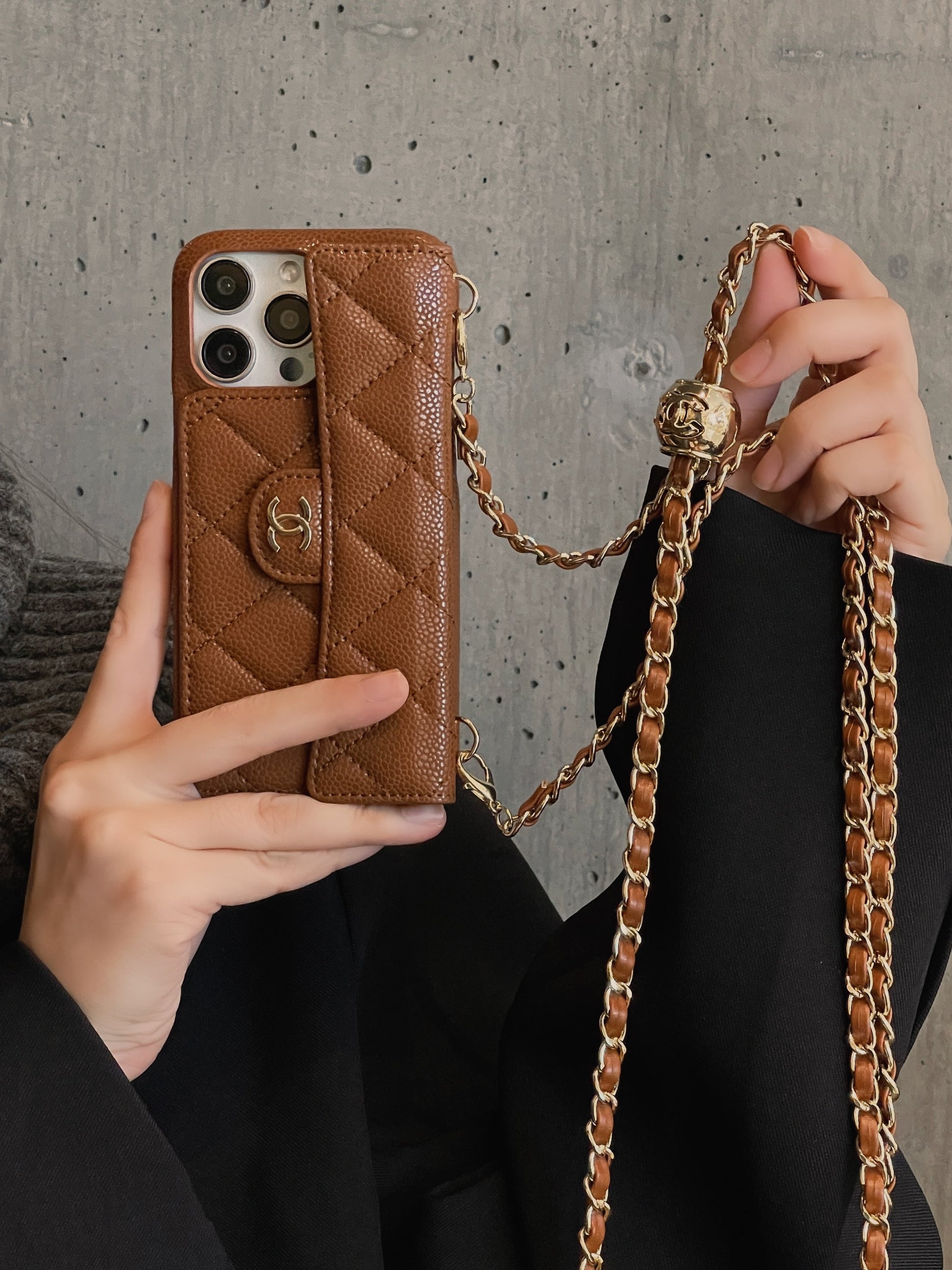 CC Card Bag Leather Chain iPhone Case mysite