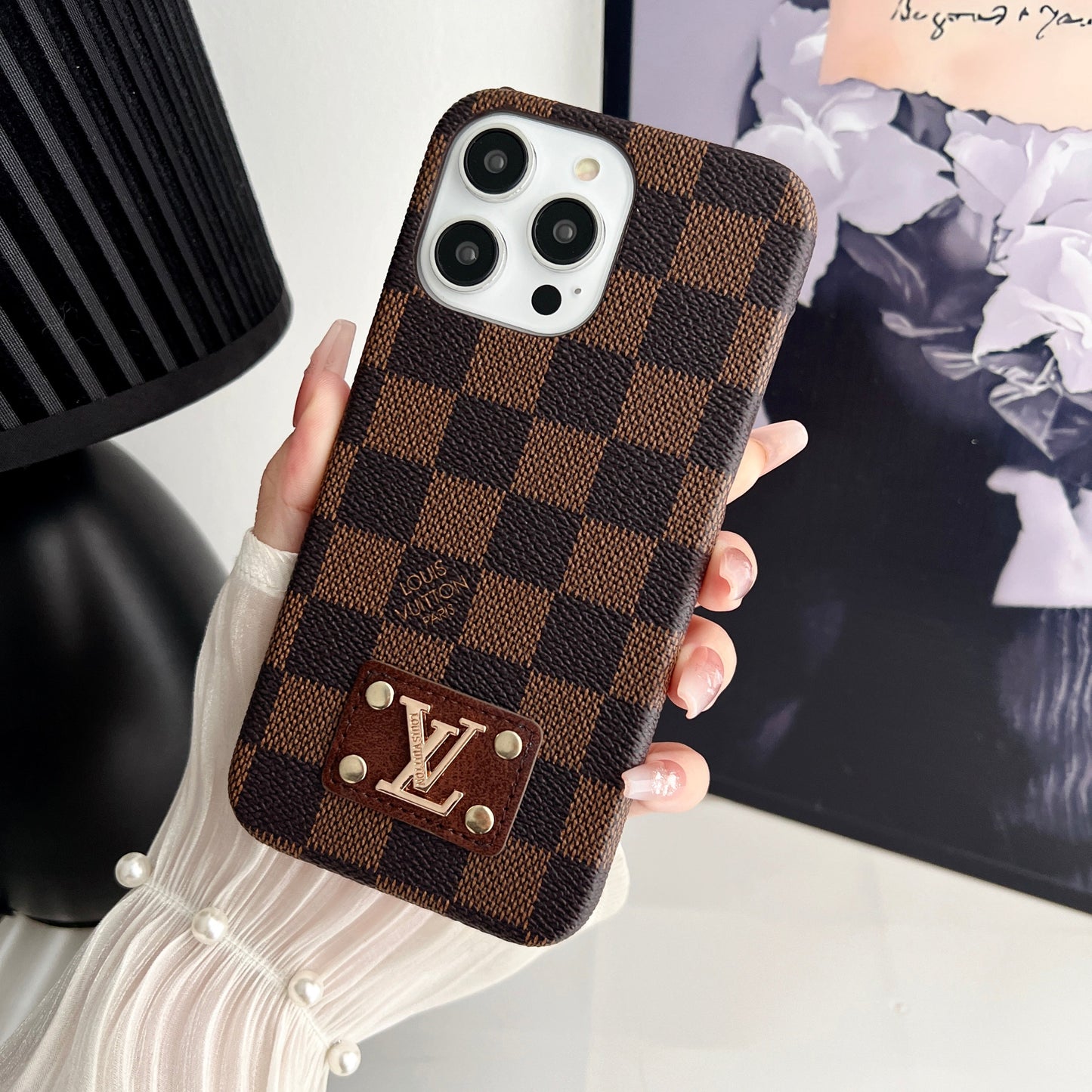 MONOGRAM LEATHER PC HARD BACK CASE FOR IPHONEs mysite