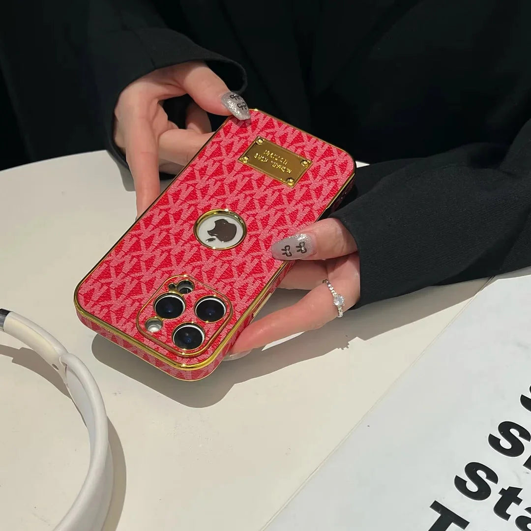 Gold Monogram Signature Canvas Leather Apple iPhone Cases mysite