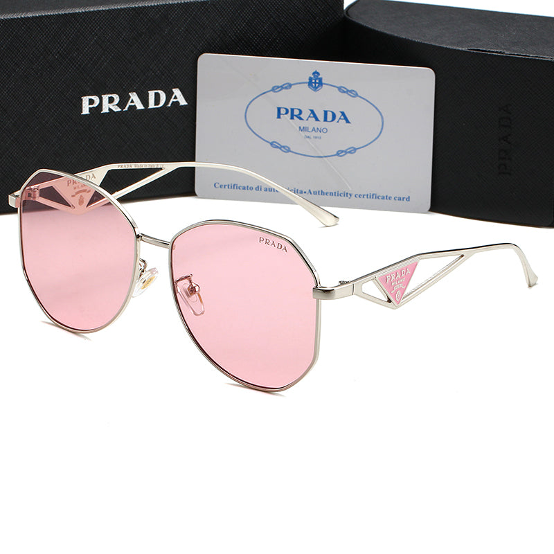 Unisex Triangle Logo Metal Sunglasses mysite