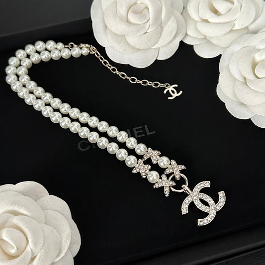 Elegant Diamond Pearl Necklace mysite