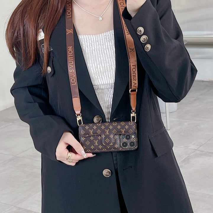 Luxury Side Card Holder Crossbody iPhone Cases mysite
