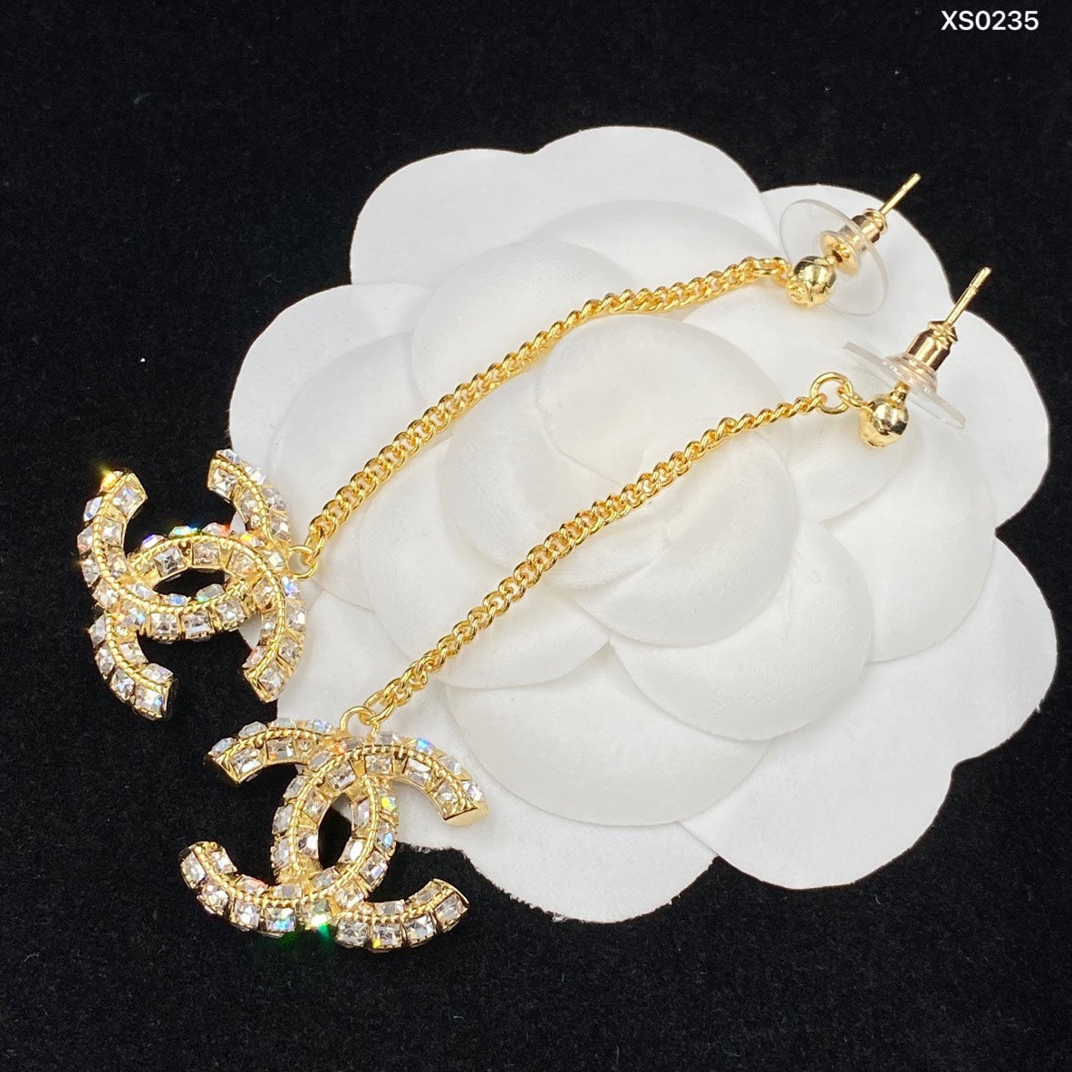 Long Chain Crystal Diamond Drop Earrings mysite