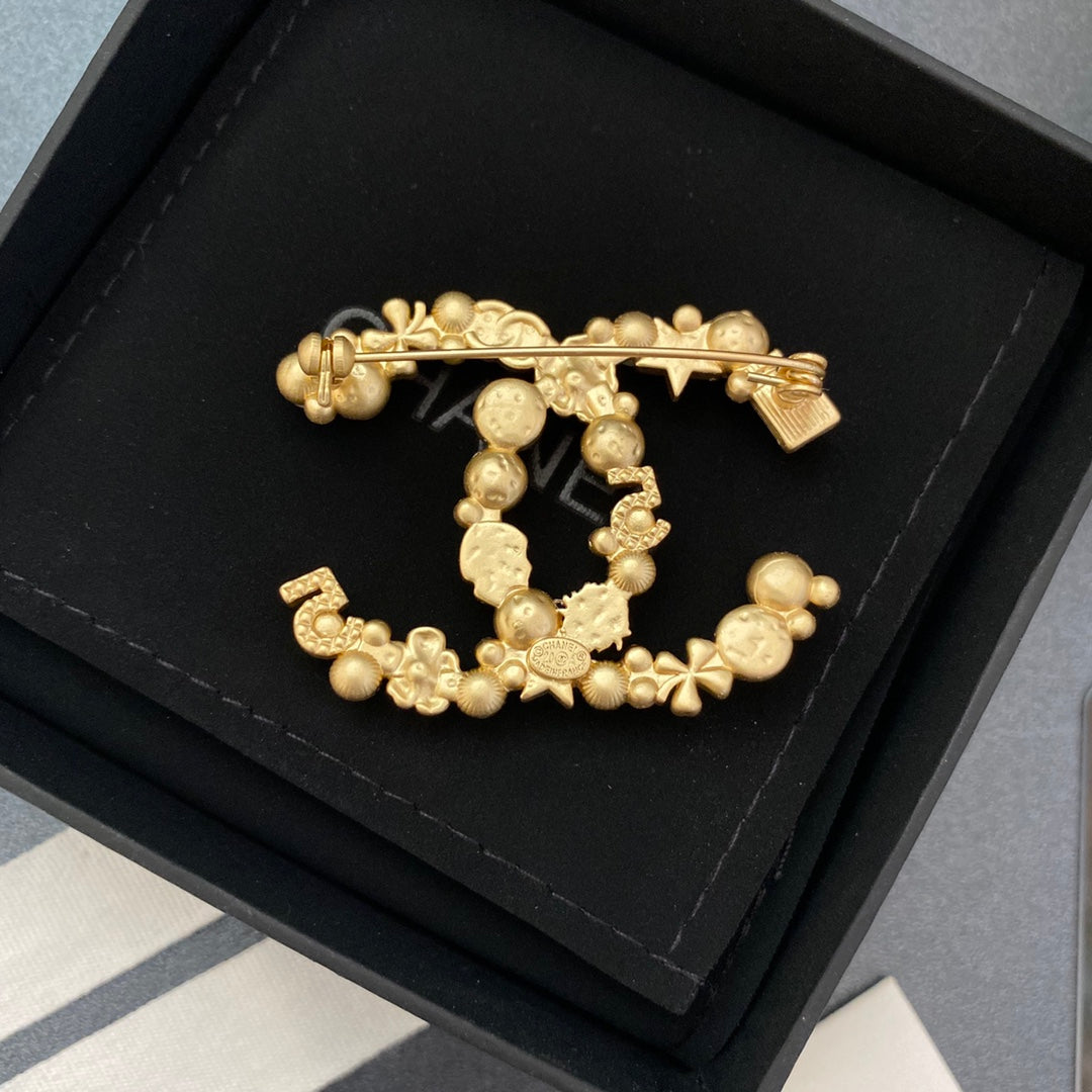 Classic Diamond Pearl Gold Brooch mysite