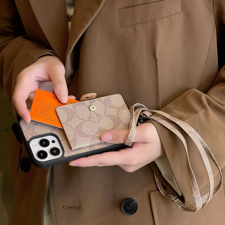 Coach Card Bag Leather Chain iPhone Cases mysite