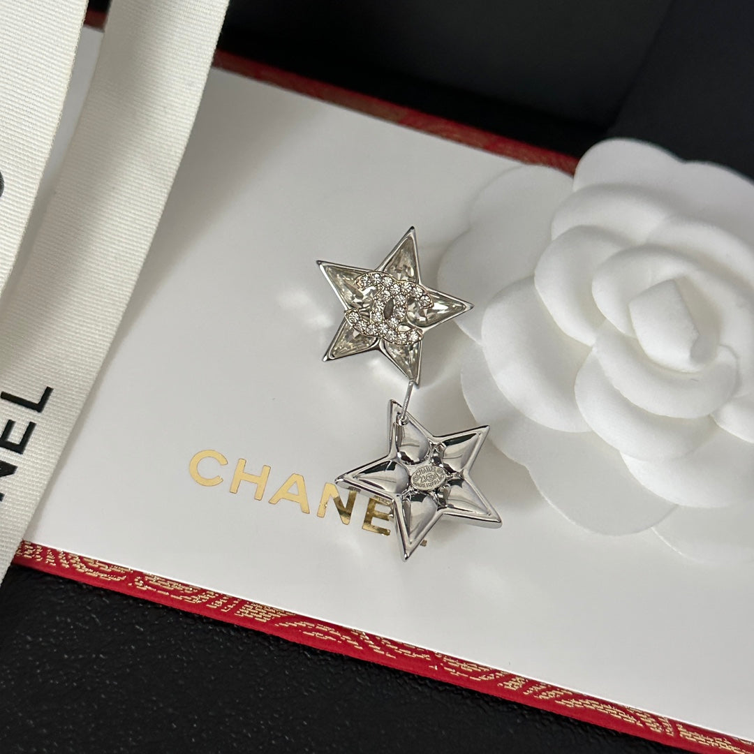 Star Rhinestone Silver Earrings mysite