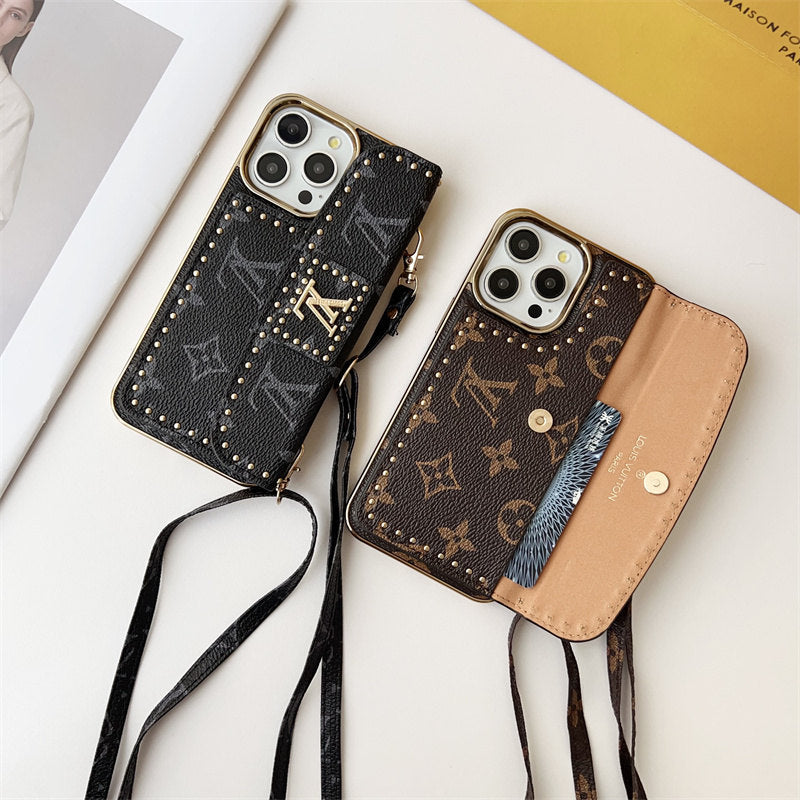 Monogram LV Leather iPhone Case 16 / 15 / 14 / 13s mysite