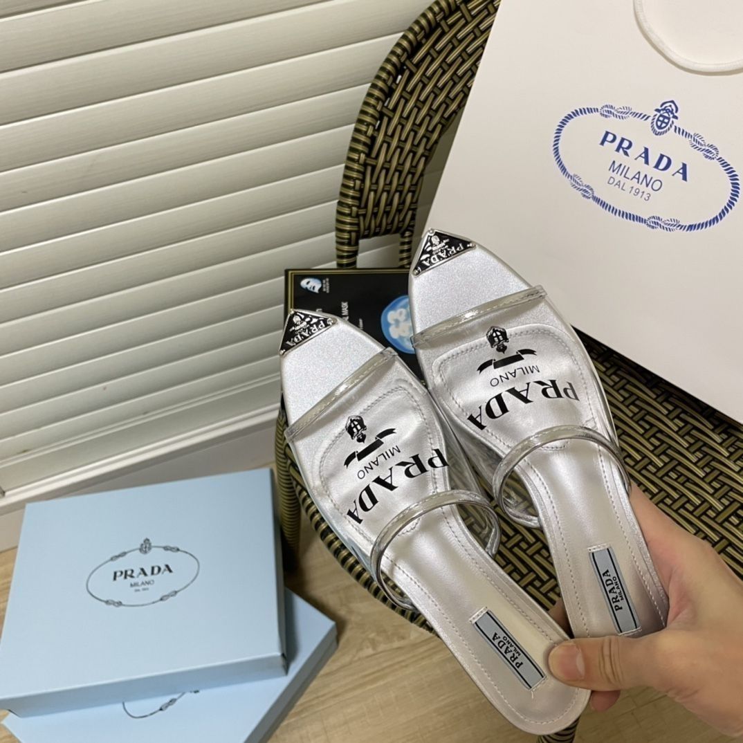 Triangle Logo Transparent Flat Slippers mysite