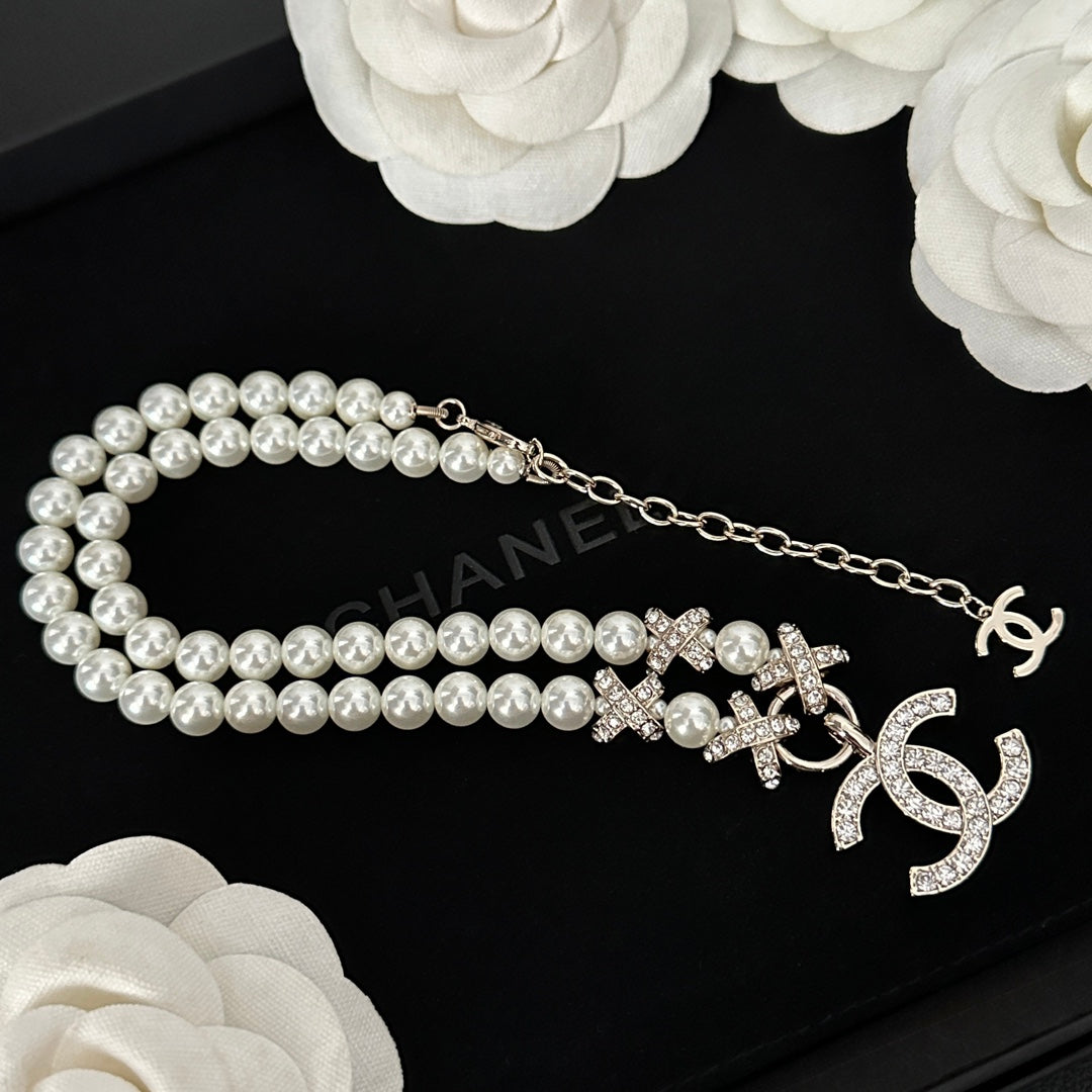 Elegant Diamond Pearl Necklace mysite