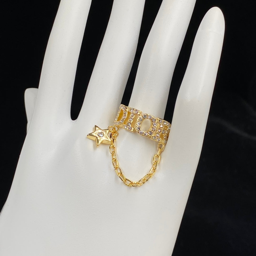 Personalised Star Chain Open Ring mysite