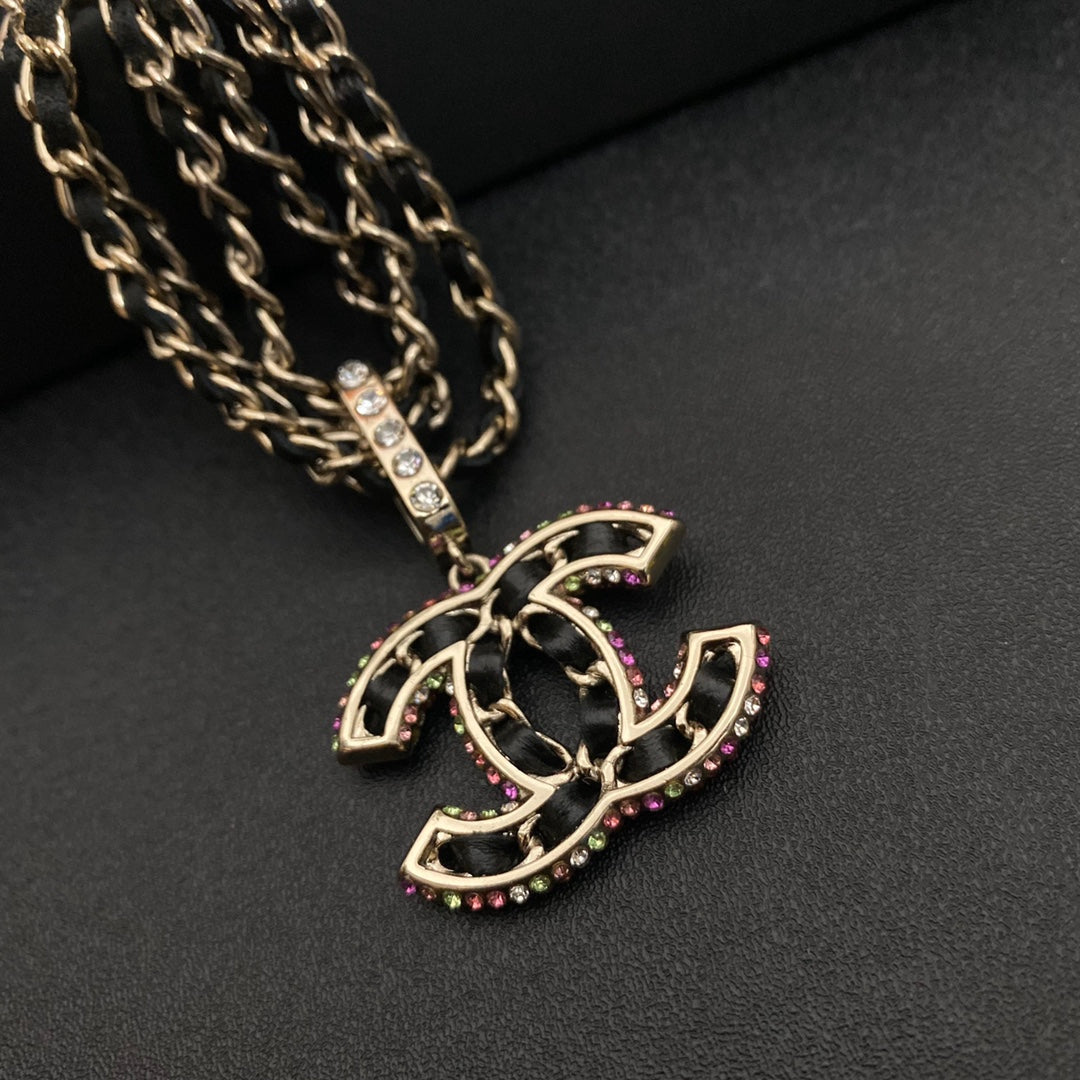 Premium 3-Layer Leather Letter Pendant Necklace mysite