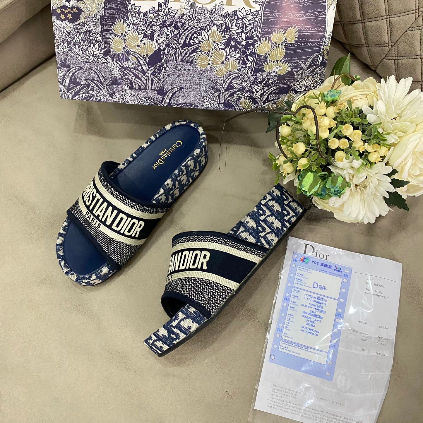 Classic Embroidered Platform Slippers mysite
